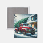  truck met kerstboom gepersonaliseerd magneet (Voorkant / Achterkant)