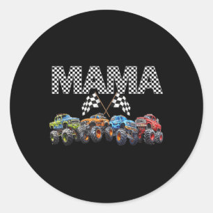 Truck Mom Monster Truck Mama Era Moederdag Truck Ronde Sticker