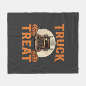 Truck of Treat Halloween Semi Truck Ontwerp_1 Fleece Deken (Voorkant (Horizontaal))
