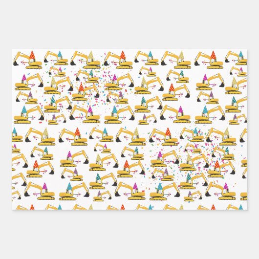 Truck Party Patroon voor graafmachine-constructie Inpakpapier Vel (Voorkant 3)