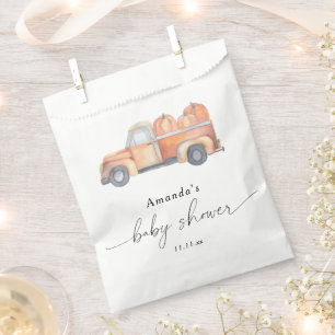 Truck pompoen herfst baby shower bedankzakje