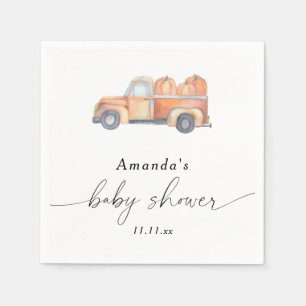 Truck pompoen herfst baby shower servet