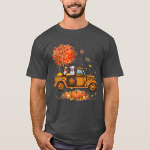 Truck Riding Boer Dog Pumkins Autumn Leaf Herfst Y T-shirt