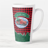 Truck Rustic Buffalo Pset Monogram Naam Latte Mok (Rechts)