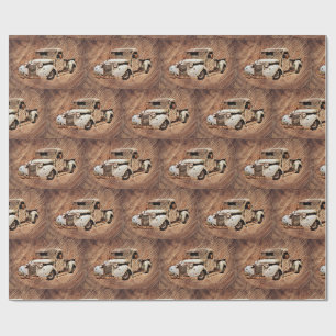 Truck Rustic Wood Cadeaupapier