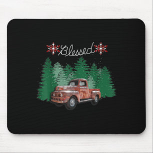 truck, sneeuwvlokken Graphic Quote gezegend Muismat