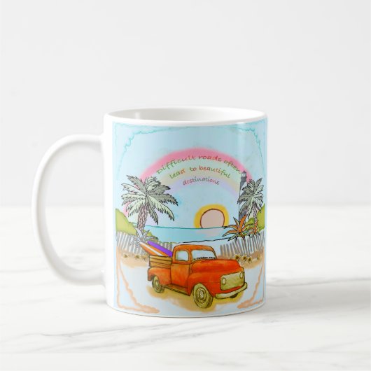 Truck Surfer Lighthouse mug Koffiemok (Links)