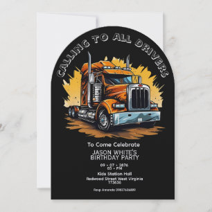 Truck Thema Jongens Verjaardagsuitnodiging Kaart