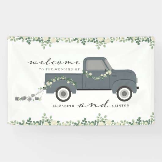  Truck Wedding Bloemen Welkom Spandoek (Horizontaal)