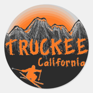 Truckee California artistieke skiër Ronde Sticker