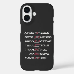 Trucker Acrostic Professionele Eigenschappen Sterk iPhone 16 Hoesje