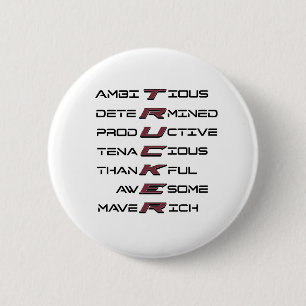Trucker Acrostic Professionele Eigenschappen Sterk Ronde Button 5,7 Cm
