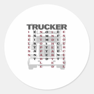 Trucker Acrostic Tireless Resistant Unstoppable Ronde Sticker