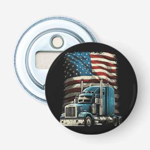 Trucker Amerikaanse vlag voor patriottische vracht Button Flesopener
