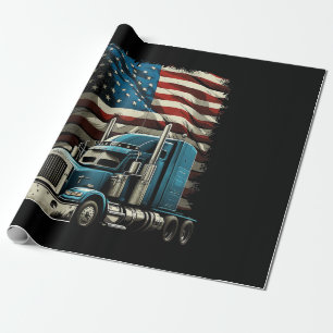 Trucker Amerikaanse vlag voor patriottische vracht Cadeaupapier