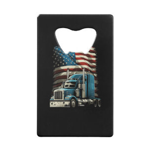 Trucker Amerikaanse vlag voor patriottische vracht Kredietkaart Flessenopener