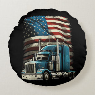 Trucker Amerikaanse vlag voor patriottische vracht Rond Kussen