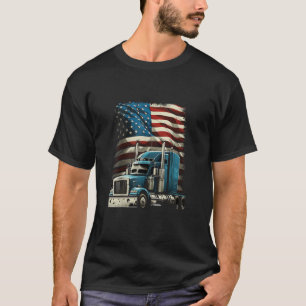 Trucker Amerikaanse vlag voor patriottische vracht T-shirt