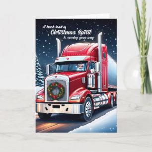 Trucker Christmas Spirit met Duimen omhoog Kerstma Feestdagen Kaart