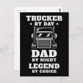 Trucker en papa - held op de weg en thuis briefkaart (Voorkant / Achterkant)