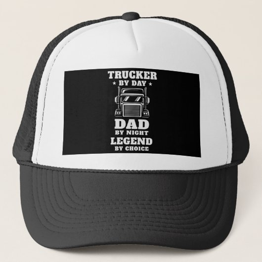 Trucker en papa - held op de weg en thuis trucker pet (Voorkant)