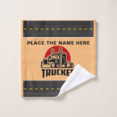 TRUCKER Gepersonaliseerde Gift en Gast Bad Handdoek (Wasdoekje)