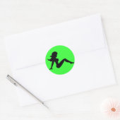Trucker Girl Ronde Sticker (Envelop)