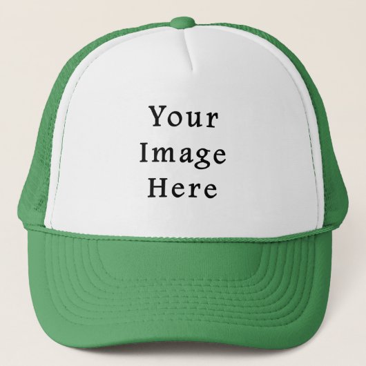 Trucker Hat Green & White Baseball Pet - Sjabloon (Voorkant)