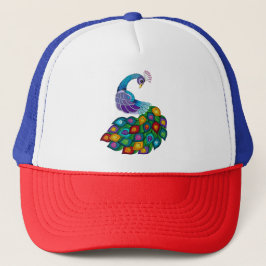 Trucker Hat met pauw-ontwerp Pet
