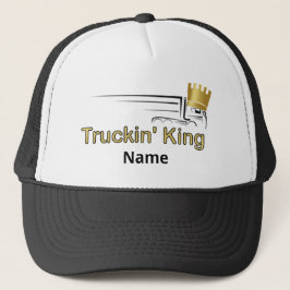 Trucker Hat - "Truckin' King" - Cab-over Semi Trucker Pet