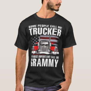 Trucker het belangrijkst noem me GRAMMY US Flag T-shirt