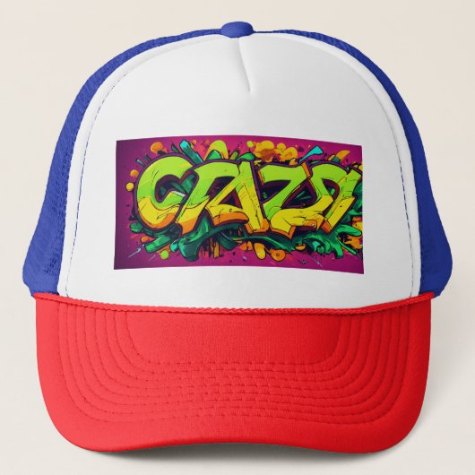 Trucker hoed - "Crazy Stunt" Graffiti stijl Pet (Voorkant)