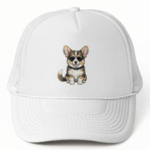 Trucker Hoed Punk Corgi in Zonnebril Edgy Hond Kun
