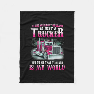 Trucker is mijn wereldvrachtwagenchauffeur cadeau  fleece deken