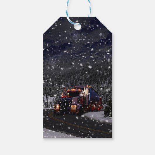 Trucker Kerst Cadeaulabel (Voorkant)