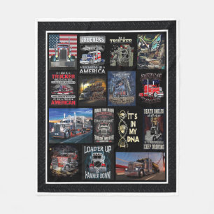 Trucker Lader Op En Hamer Neer Fleece Deken