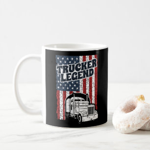 Trucker Legend Funny Semi Truck Driver Trucking Koffiemok