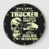 Trucker met woede problemen schedel grote klok (Voorkant)