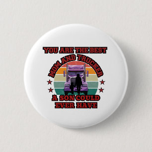 Trucker Moeder Zoon Bond Familie Weg Liefde Ontwer Ronde Button 5,7 Cm