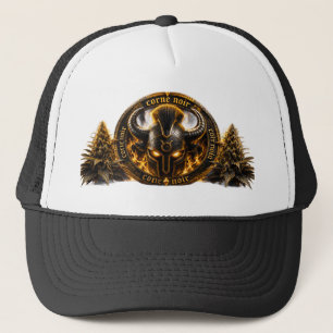 Trucker Pet met Zwarte Hoorn – Viking Helm F