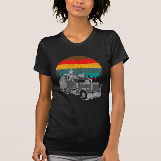 Trucker Retro Sunset T-shirt (Voorkant)