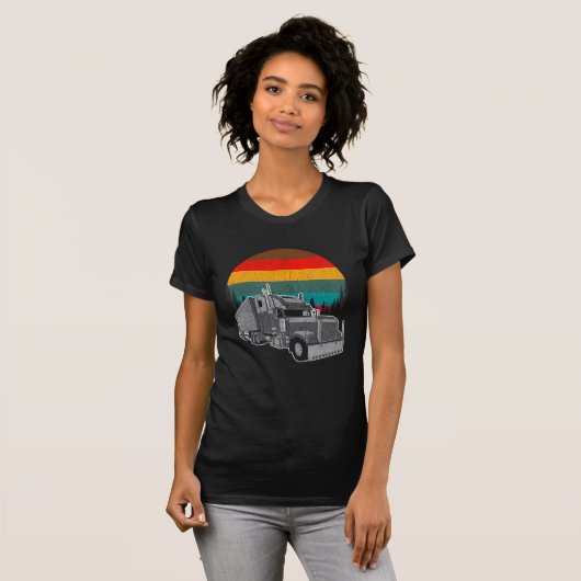 Trucker Retro Sunset T-shirt (Voorkant volledig)