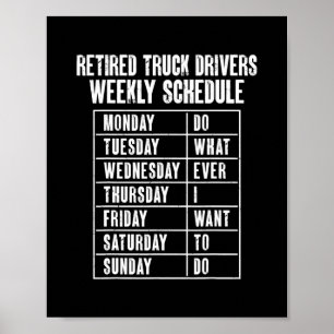 Trucker Truck Driver in ruste  in ruste Poster