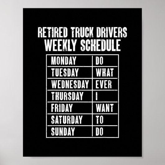 Trucker Truck Driver in ruste in ruste Poster (Voorkant)