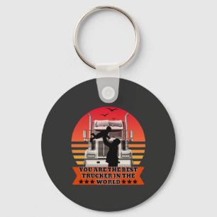 Trucker Vader Baby Love Road Familie Pride Design Sleutelhanger