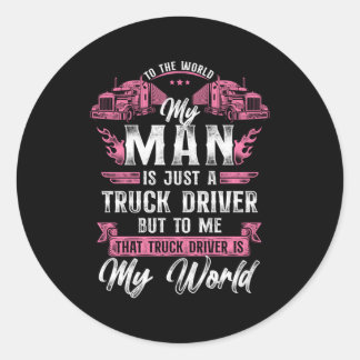 Trucker Vrachtwagenchauffeur Dag Vriend Ronde Sticker