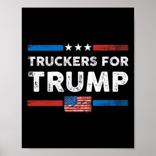 Truckers 4 Trump Truckers voor Trump 2024 Amerikaa Poster