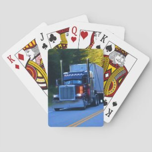 Truckers, Big Rig Cargo Truck Art Pokerkaarten