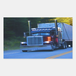 Truckers, Big Rig Cargo Truck Art Rechthoekige Sticker