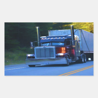 Truckers, Big Rig Cargo Truck Art Rechthoekige Sticker